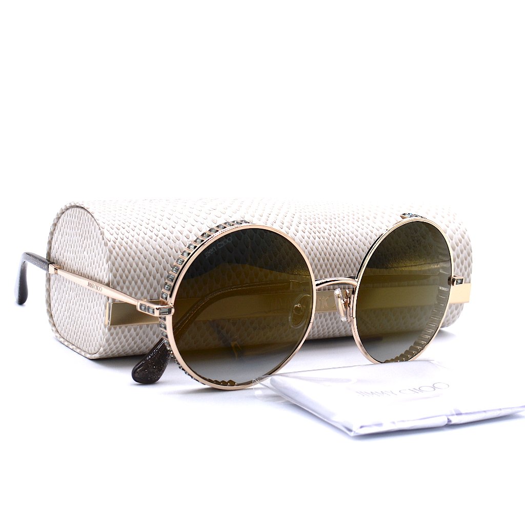 New Jimmy Choo Goldy/S J5g Gold Grey Authentic Sunglasses